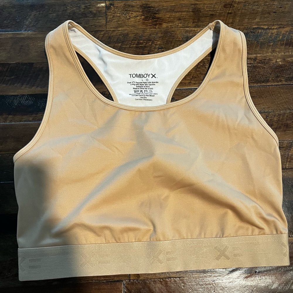 TomboyX Beige Compression Sports Bra